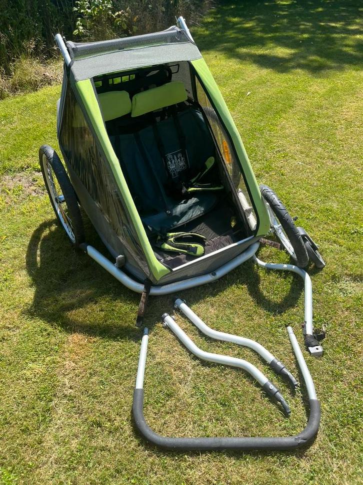 Fietskar Croozer - 2 kinderen (met nieuwe hoes!), Fietsen en Brommers, Fietsaccessoires | Aanhangwagens en Karren, Zo goed als nieuw