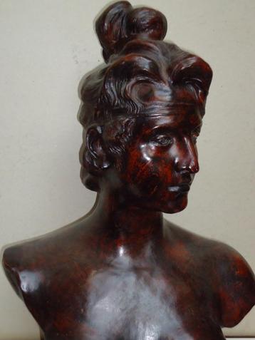 D. VAN DEN BOSSCHE Gent art nouveau terracotta Phryne 61 cm 
