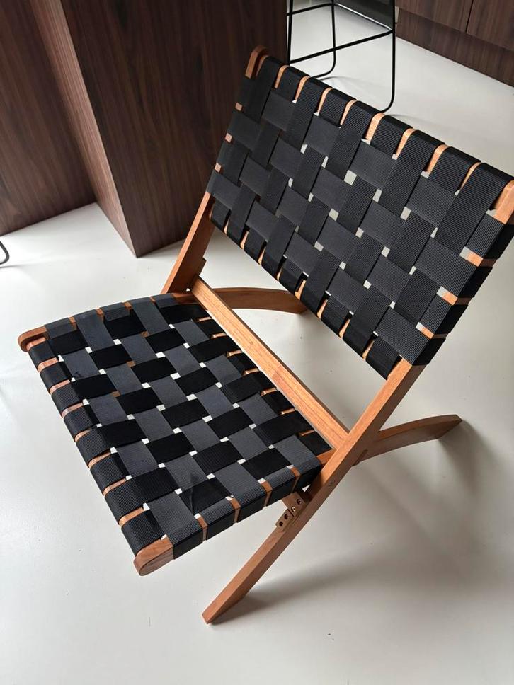 Set van 2 vouwbare designzeteltjes, Huis en Inrichting, Fauteuils, Hout, Ophalen