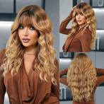 Pruik lang goudblond haar in laagjes met wave slagen Maddy, Verzenden, Nieuw, Pruik of Haarverlenging