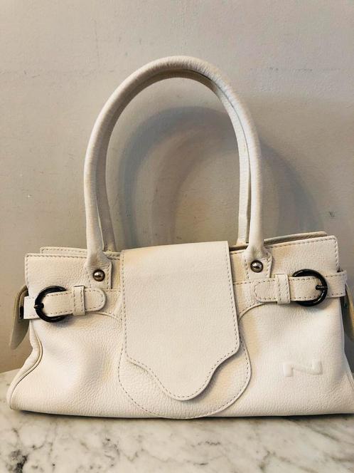 Sac Nathan cuir blanc................., Handtassen en Accessoires, Tassen | Damestassen, Gebruikt, Handtas, Wit, Ophalen