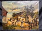 Boerenhoeve met vrouw en vee, Callier, Ophalen of Verzenden