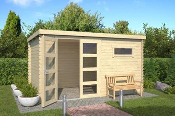 Blokhut Timian 380x230 Onbehandeld vuren, Verzenden, Nieuw