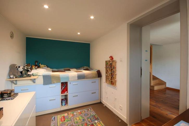 Bed met veel bergruimte!, Huis en Inrichting, Slaapkamer | Bedden, Gebruikt, Eenpersoons, 90 cm, 200 cm, Overige materialen, Blauw
