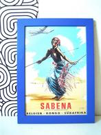 Retro Sabena reclame in azuurblauwe kader, Verzamelen, Retro, Ophalen of Verzenden, Huis en Inrichting