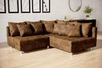 Hoekzetel bruin/Koffie ‘Ventura design’ 200x185cm, Ophalen, Zo goed als nieuw