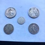5 zilver munten Frankrijk, Ophalen of Verzenden, Zilver