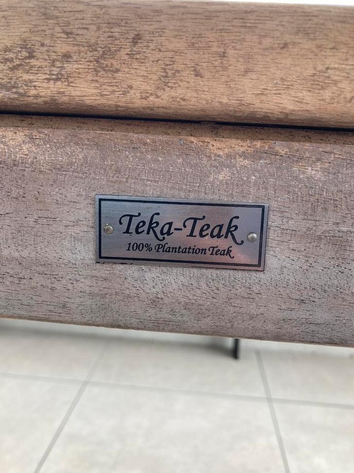 Teak tuintafel 180x91x77,5, Tuin en Terras, Tuintafels, Gebruikt, Rechthoekig, Teakhout, Ophalen