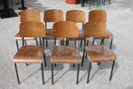 schoolstoelen, Huis en Inrichting, Vijf, Zes of meer stoelen, Metaal, Gebruikt, Bruin
