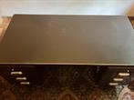 Metalen bureau+kast, Ophalen, Gebruikt, Bureau