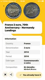 2€ munt D-Day, Postzegels en Munten, Munten | Europa | Niet-Euromunten, Frankrijk, Ophalen, Losse munt