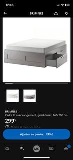 Lit noir ikea avec 4 rangements, Enlèvement, Comme neuf, Noir