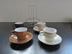 4 espresso tasjes + ondertassen in toren Maison du Monde, Huis en Inrichting, Keuken | Servies, Ophalen of Verzenden, Zo goed als nieuw