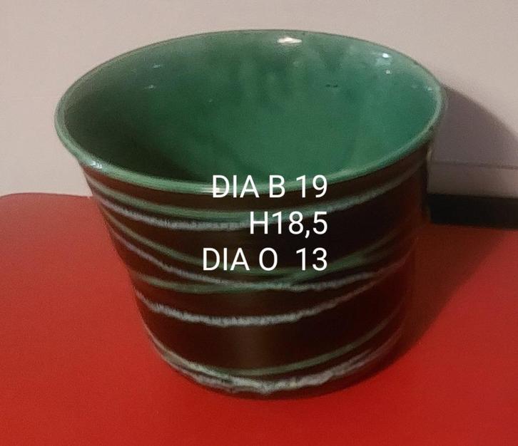 Cache pot, Tuin en Terras, Bloempotten, Zo goed als nieuw, Steen, Binnen, Balkon, Minder dan 40 cm, Minder dan 25 cm, Rond, Ophalen