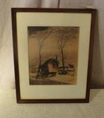Prachtige Tekening 'Oude Woonwagen' - Remy de Pillecyn, Antiek en Kunst, Kunst | Tekeningen en Fotografie, Ophalen of Verzenden