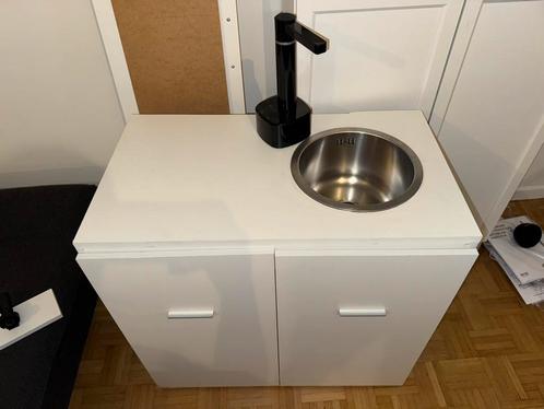 mobiele handwasbak met een elektrische kraan, Doe-het-zelf en Bouw, Sanitair, Zo goed als nieuw, Wastafel, Inox, Ophalen
