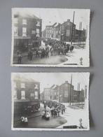 2 fotos begrafenis stoet E. Dieudonné Route Bourdon Marche, Verzenden, Foto, Zo goed als nieuw, Voor 1940