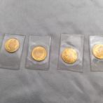 Italie 4 mini muntjes goudkleur, Goud, Verzenden