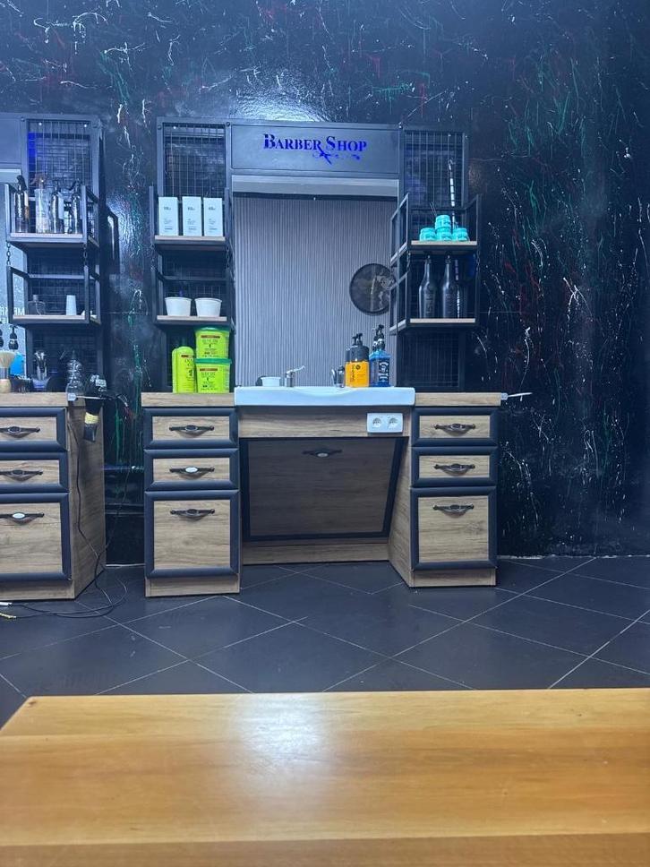 Professionele Kappers Werkplek met Spiegel, Wasbak en Opberg, Zakelijke goederen, Horeca | Meubilair en Inrichting, Overige typen