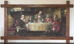 Rivarol: Tafereel in herberg 100 x 50cm, kader:110 x 60cm, Ophalen
