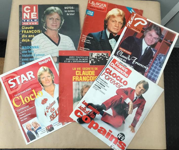 Lot van 6 magazines Claude François, Verzamelen, Tijdschriften, Kranten en Knipsels, Tijdschrift, Ophalen of Verzenden