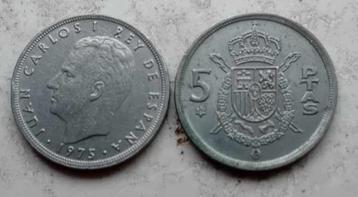5 pesetas 1975 / Juan Carlos I  beschikbaar voor biedingen
