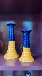 2 kandelaars by Val Pottery, Ophalen, Overige materialen, Zo goed als nieuw, Blauw