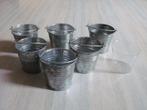 6 bloempotemmertjes (inox), Rond, Comme neuf, Enlèvement, Métal