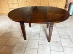 Uitschuifbare tafel | Donker hout | Ovaal & rond, Huis en Inrichting, Tafels | Eettafels, Ophalen, Gebruikt, 100 tot 150 cm, Vintage