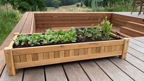 Jardinières en bois dur - 100x40x20 cm - NOUVEAU, Jardin & Terrasse, Bacs à fleurs & Jardinières, Neuf, Bois, Intérieur, Balcon