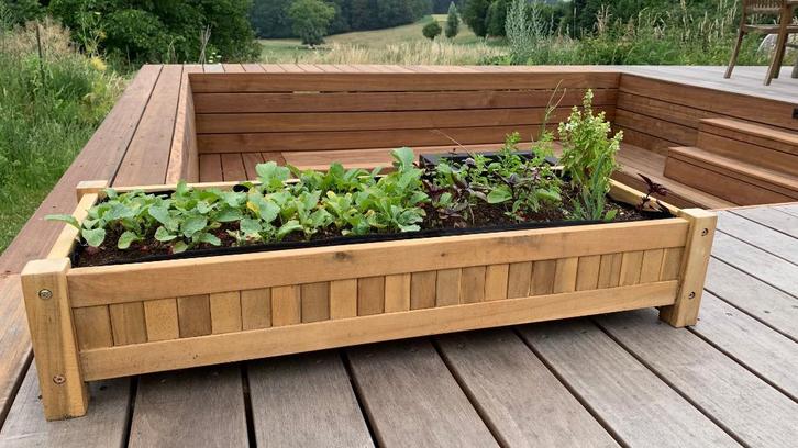 Hardhouten plantenbakken - 100x40x20 cm - NIEUW, Tuin en Terras, Bloembakken en Plantenbakken, Nieuw, Hout, Binnen, Balkon, Tuin