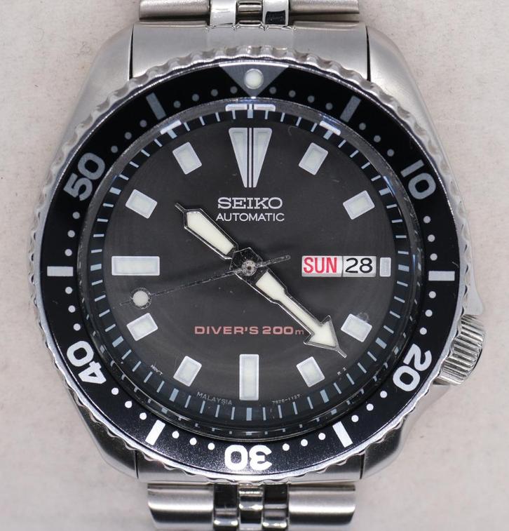 RARE Seiko SKX173 Malaysia Diver's 200m + Original Rubber St, Handtassen en Accessoires, Overige Accessoires, Zo goed als nieuw