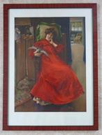 FERNAND TOUSSAINT / ELEGANTE DAME / CHROMOLITHO 80x59cm KAD, Ophalen