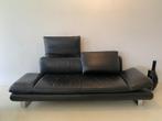 Verstelbare zwart lederen zetel Koinor, Trois personnes, Moins de 75 cm, Enlèvement ou Envoi, 200 à 250 cm