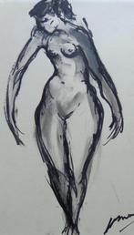 JOS JOZEF MOUS / NAAKTE VROUW / ORIGINEEL WERK / 35x26cm SIG, Antiek en Kunst, Ophalen of Verzenden