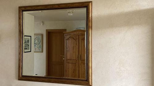 Geslepen spiegel in goud/bruine kader, Huis en Inrichting, Woonaccessoires | Spiegels, Zo goed als nieuw, Minder dan 50 cm, 100 tot 150 cm
