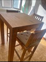 tafel teak met 3 barstoelen teak, Huis en Inrichting, Ophalen, Zo goed als nieuw, Teakhout