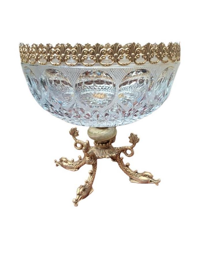 Centre de table de style baccarat monté sur bronze doré, Antiek en Kunst, Antiek | Glaswerk en Kristal, Ophalen