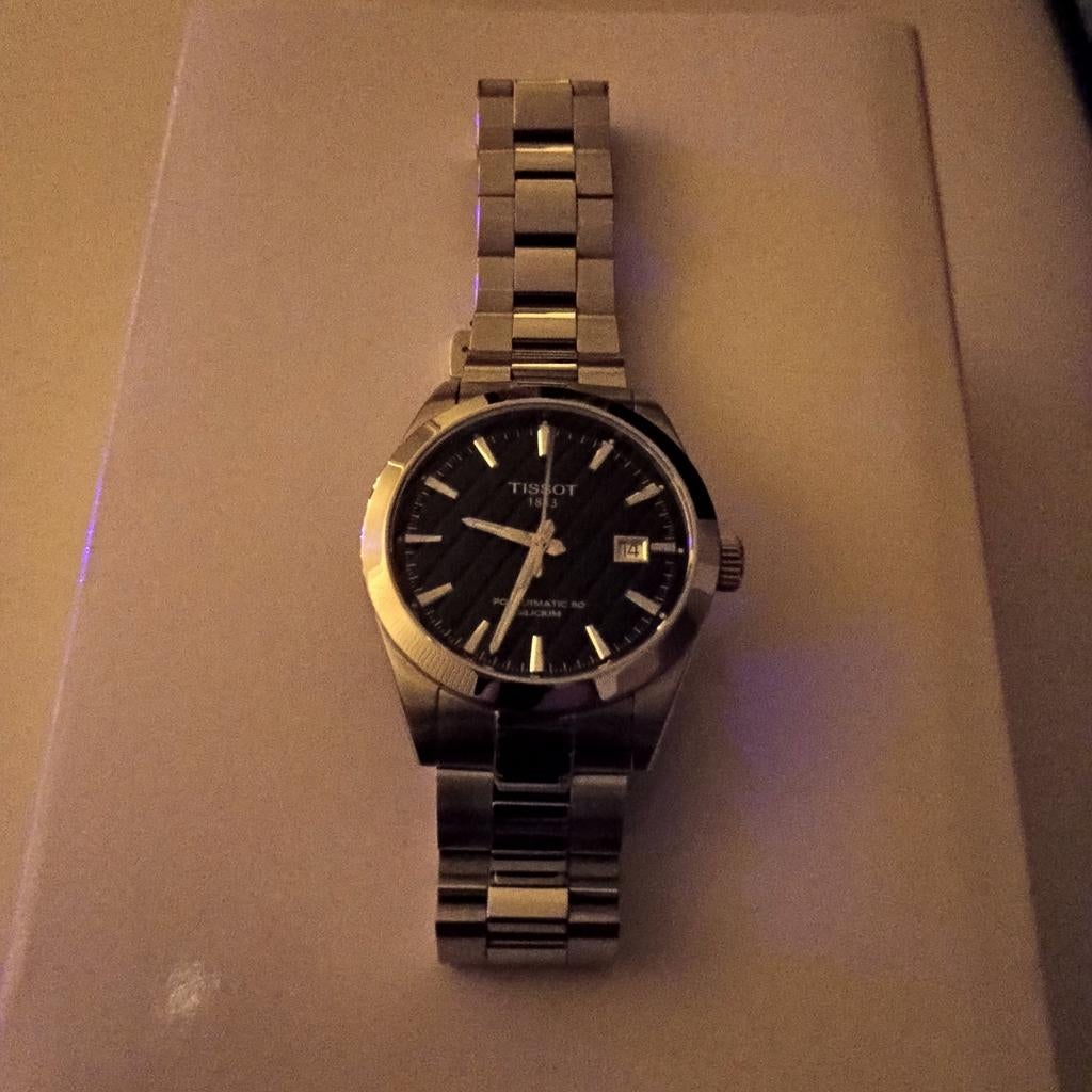 Tissot Gentleman Powermatic silicium 80, Ophalen of Verzenden, Staal, Staal