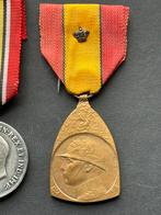 Médaille belge de la Première Guerre mondiale avec couronne, Collections, Objets militaires | Général, Enlèvement ou Envoi