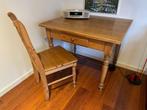 Houten tafel met bijpassende stoel, 50 tot 100 cm, Grenenhout, Gebruikt, Rechthoekig