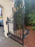 Landelijk en sierlijk Ijzeren poort zwart, Tuin en Terras, Ophalen, Met poort, Gebruikt, Sierhekwerk