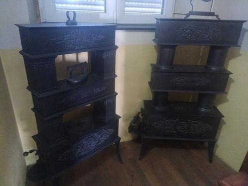 Anciens poêles à bois en fonte sur 3 étages, Huis en Inrichting, Kachels, Gebruikt, Vrijstaand, Houtkachel, Hout, Ophalen