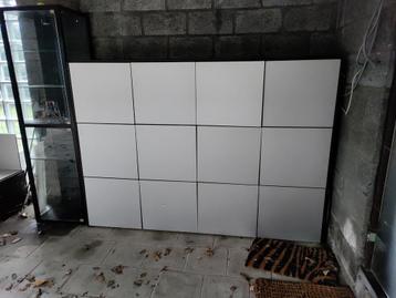 Design massief houten kast met zilveren klikdeuren beschikbaar voor biedingen