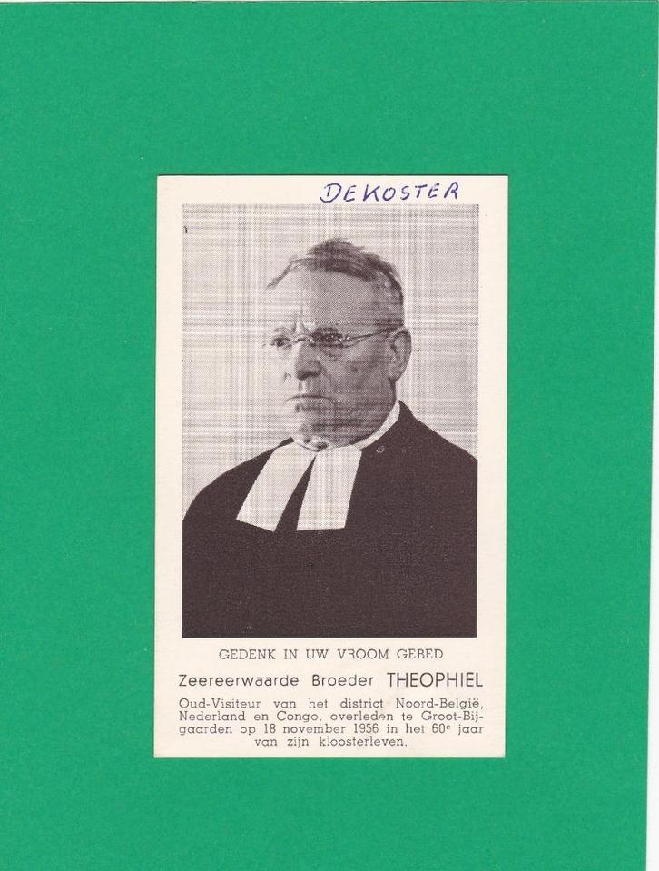 DP Broeder De Koster Theophiel, Verzamelen, Bidprentjes en Rouwkaarten, Bidprentje, Verzenden
