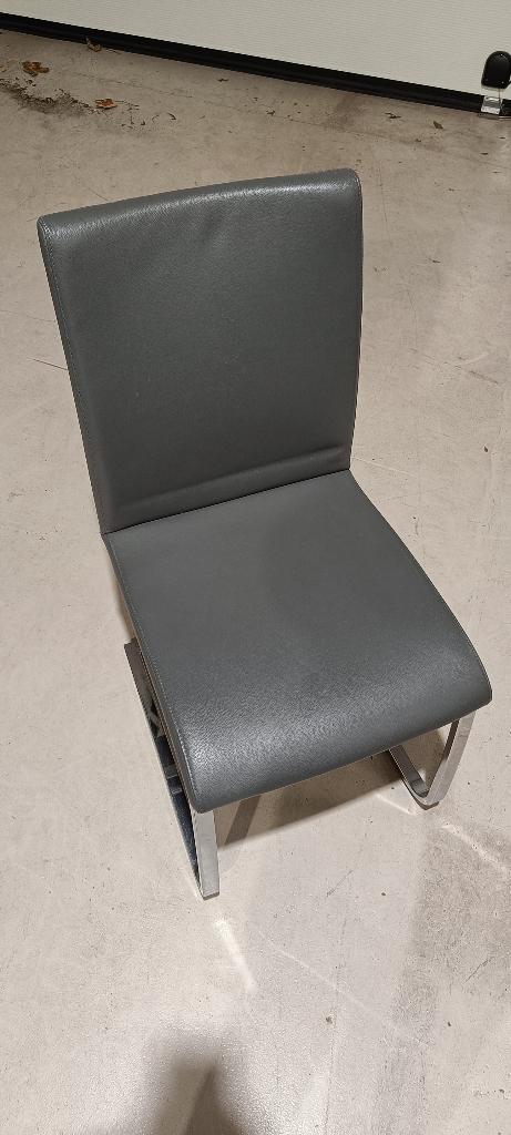 6 stoelen husta in mooie staat, Huis en Inrichting, Stoelen, Zo goed als nieuw, Leer, Metaal, Grijs, Ophalen