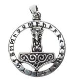 Hanger "Thors hamer in een runencirkel", Verzenden, Nieuw, Kruis of Symbool, Zilver