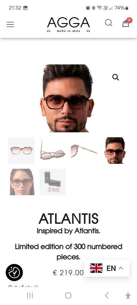 Agga Atlantis. NIEUW uit Ibiza, Handtassen en Accessoires, Zonnebrillen en Brillen | Heren, Nieuw, Zonnebril, Ophalen of Verzenden