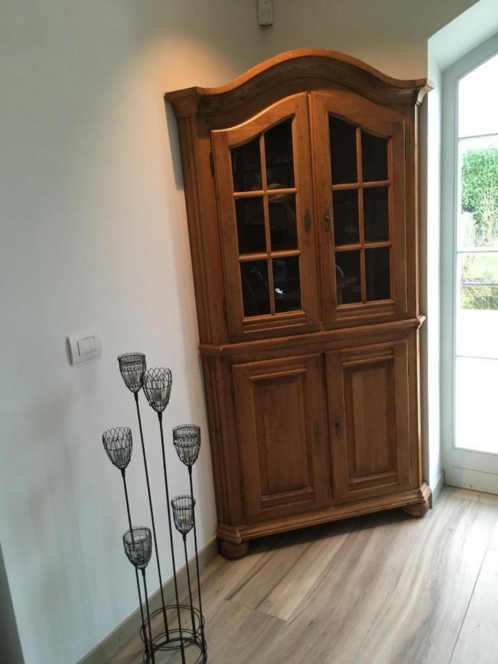 Handgemaakte Eiken Hoekkast, Antiek en Kunst, Antiek | Meubels | Kasten, Ophalen