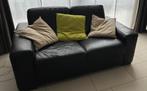 Zwart lederen salon Natuzzi, Huis en Inrichting, Zetels | Complete zithoeken, Ophalen, Gebruikt, Leer